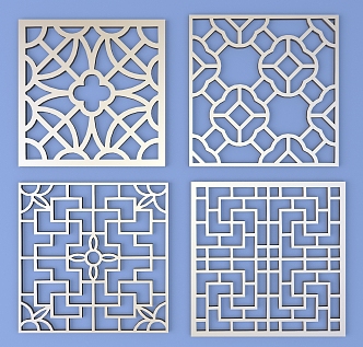 Metal Engraved Pane Border Pattern Lattice Traditional Pattern 3d model