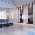 Modern Public Office Space With Open Layout Ergonomic Workstations Green Plant Shelves And Glass Partitions