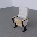 Modern Conference Room Chair With Gray Upholstered Seat And Wooden Armrests