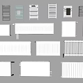 Various Modern Radiator Types With Different Designs For Home Heating 3d model