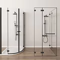 Minimalist Shower Partition Shower Towel Rack Bathroom Hardware 3d model