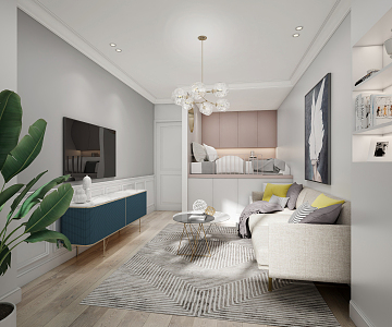 Light Luxury Apartment Guest Restaurant Bedroom 3d model