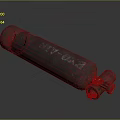 Rusty Metal Gas Cylinder With Worn Surface And Pressure Gauge Valve