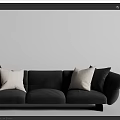 Modern three-seat sofa multiplayer sofa 3d model
