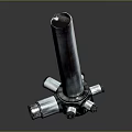 Shiny Silver Industrial Metal Equipment With Elongated Body And Connecting Parts