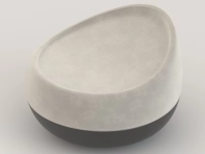 White And Black Lazy Sofa With Soft Comfortable Round Modern Design 3d model