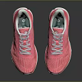 Pink Lightweight Breathable Mesh Upper Sneakers With White Laces And White Sole