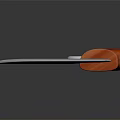 Tactical Curved Blade Weapon With Red Handle Silver Edge And Ring Grip