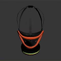 Fire Safety Respirator Mask With Transparent Face Shield Orange Frame And Filter Canister Head Straps