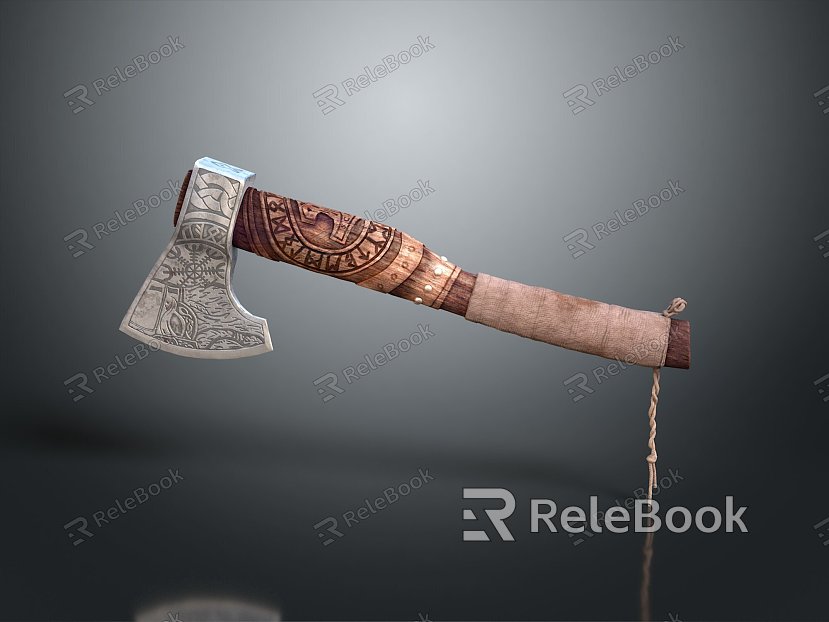 Tomahawk Axe Wooden Axe Handle Axe Mountain Axe Chopping Wood Axe Chopping Wood Axe Magic Axe model