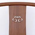 Chinese Style Wooden Armchair With Curved Backrest And Solid Wood Design
