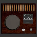 Vintage Red Wooden Radio With FM Tuning Knob And Front Grill Design