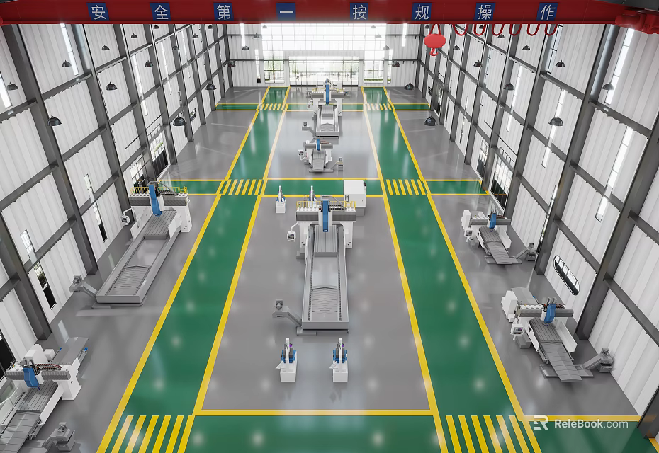Modern Service Hall With Efficient Service Windows And Digital Guidance Systems For Public Convenience 3d model 