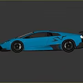 Blue Modern Sports Car With Sleek Design Rear Spoiler And Black Wheels