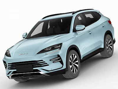 Light Blue Modern SUV With Sleek Exterior Alloy Wheels And LED Headlights 3d model