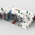 LEGO toy blocks snow mountain tunnel snow mountain cliff scene 3d model