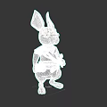 Cute Cartoon Rabbit Character Wearing Glasses And Leather Belt Holding Object