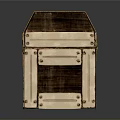 Vintage Wooden Treasure Chest With Golden Buckle Metal Straps And Bank Engraving
