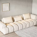 Multiplayer Sofa Modern Sofa Living Room Sofa Log Style Sofa Straight Row Sofa Straight Sofa 3d model