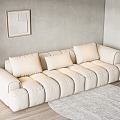 Multiplayer Sofa Modern Sofa Living Room Sofa Sofa Log Style Sofa Straight Row Sofa Straight Sofa 3d model