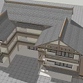 Traditional Roof Boutique Hotel Building Featuring Multi Story Balconies And Front Pool Area