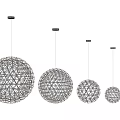 Modern Spherical Chandelier with Geometric Metal Frame and Warm Illumination Elegant Hanging Design