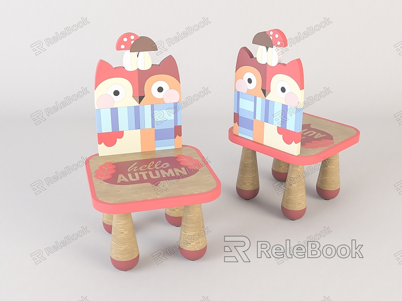 Modern Children's Chair Wooden Children's Stool Beauty model