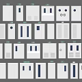 Various Safety Door Designs With Emergency Exit Signs And Ventilation Panels