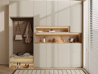 Modern Cream Style Shoe Cabinet Household Shoe Cabinet 3d model