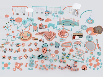 Children's Equipment Combination Modern Amusement Equipment 3d model