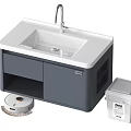 Modern Bathroom Vanity Cabinet With Integrated Sink And Storage Space 3d model