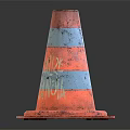 Orange And Blue Striped Traffic Cone With Graffiti Text Legalize Marijuana