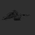 Military Camouflage Attack Helicopter With Rotors And Weapon Systems Design