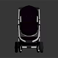 Stylish Purple Baby Stroller With Canopy White Frame And Black Wheels