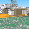 Modern Cafe Building Public Building Visitor Center Building Exhibition Hall Small Public Building Post Station Building 3d model