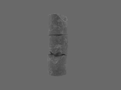 Landscape Sculpture With Stacked Stone Blocks And Rough Texture In Gray Background 3d model