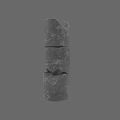 Landscape Sculpture With Stacked Stone Blocks And Rough Texture In Gray Background