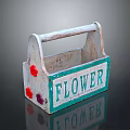 Toolbox wooden toolbox iron box plastic box container realistic 3d model