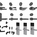 Door Lock Split Lock Door Handle Door Handle Lock Hardware 3d model