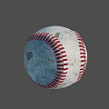 Classic Worn Baseball Sports Equipment With Red Stitching And Textured Surface