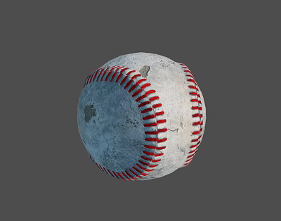 Classic Worn Baseball Sports Equipment With Red Stitching And Textured Surface 3d model Classic Worn Baseball Sports Equipment With Red Stitching And Textured Surface 3d model