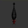 Vibrant Fantasy Dinosaur 3D Render With Red Horns Spiked Frill And Black Body Details