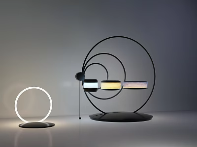 Modern Minimalist Table Lamps With Circular Spiral Design And Soft Lighting 3d model