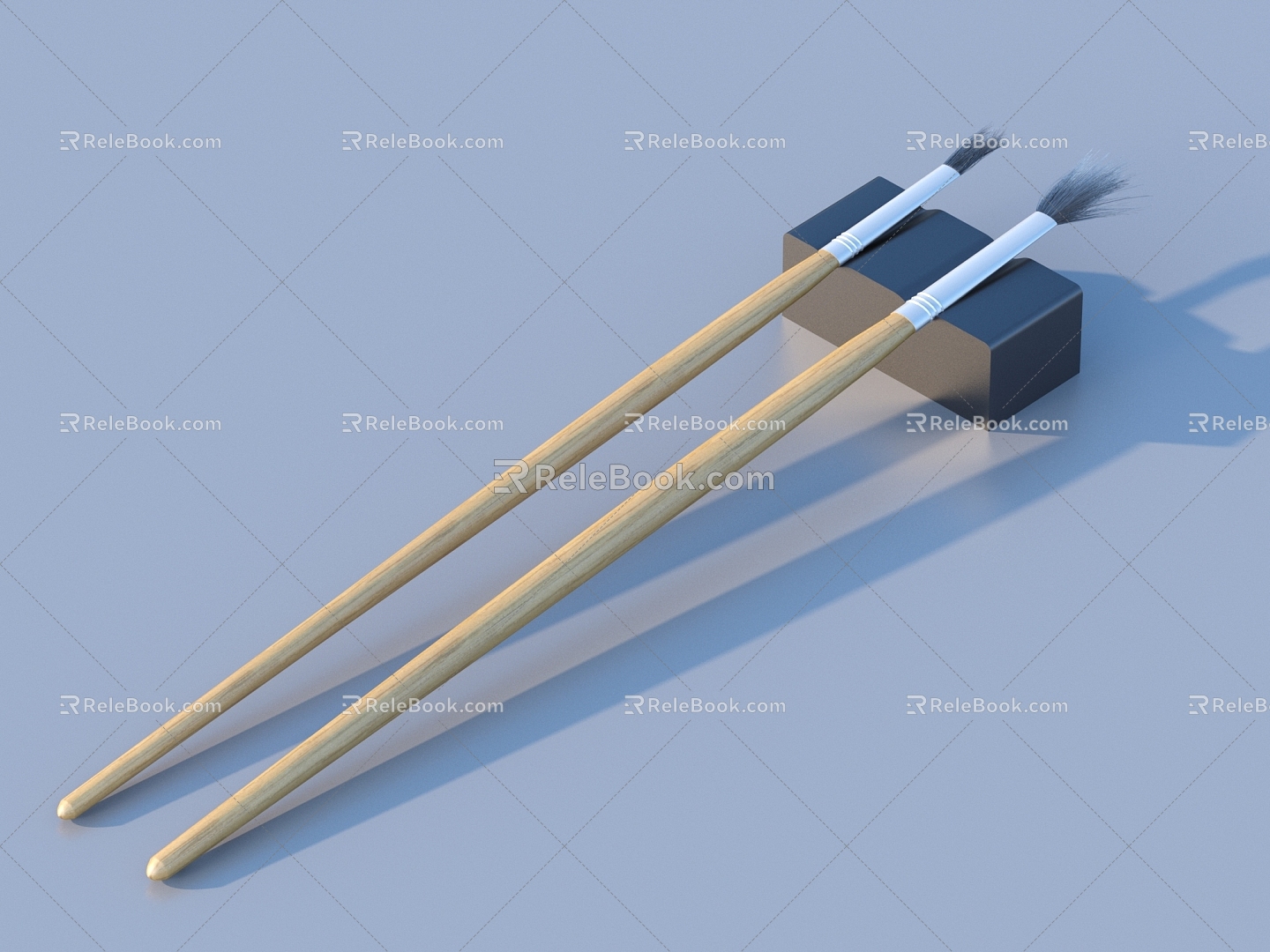 Brush stationery sketch 3d model