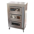 Professional Stainless Steel Three-Tier Commercial Kitchen Oven Equipment With Wheels