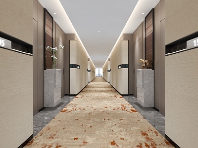 Hotel aisle 3d model