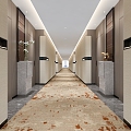 Hotel aisle 3d model