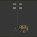 Industrial Mobile Lighting Unit With Wheeled Base And Multiple Light Panels For Construction Sites