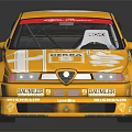 Yellow Race Car Featuring Number 8 Black Rear Spoiler And Sporty Design