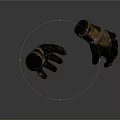 Tactical Leather Gloves With Worn Design Dark Brown Textured Surface And Stitching Details